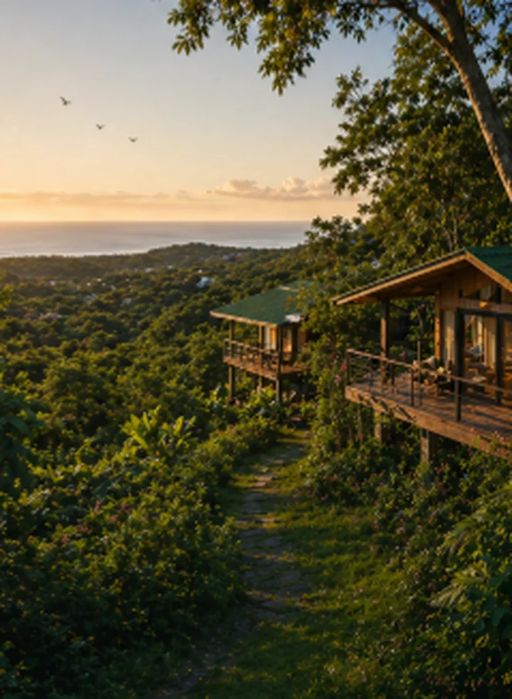 Eco-proyecto o turismo rural de bajo impacto conectado con la naturaleza